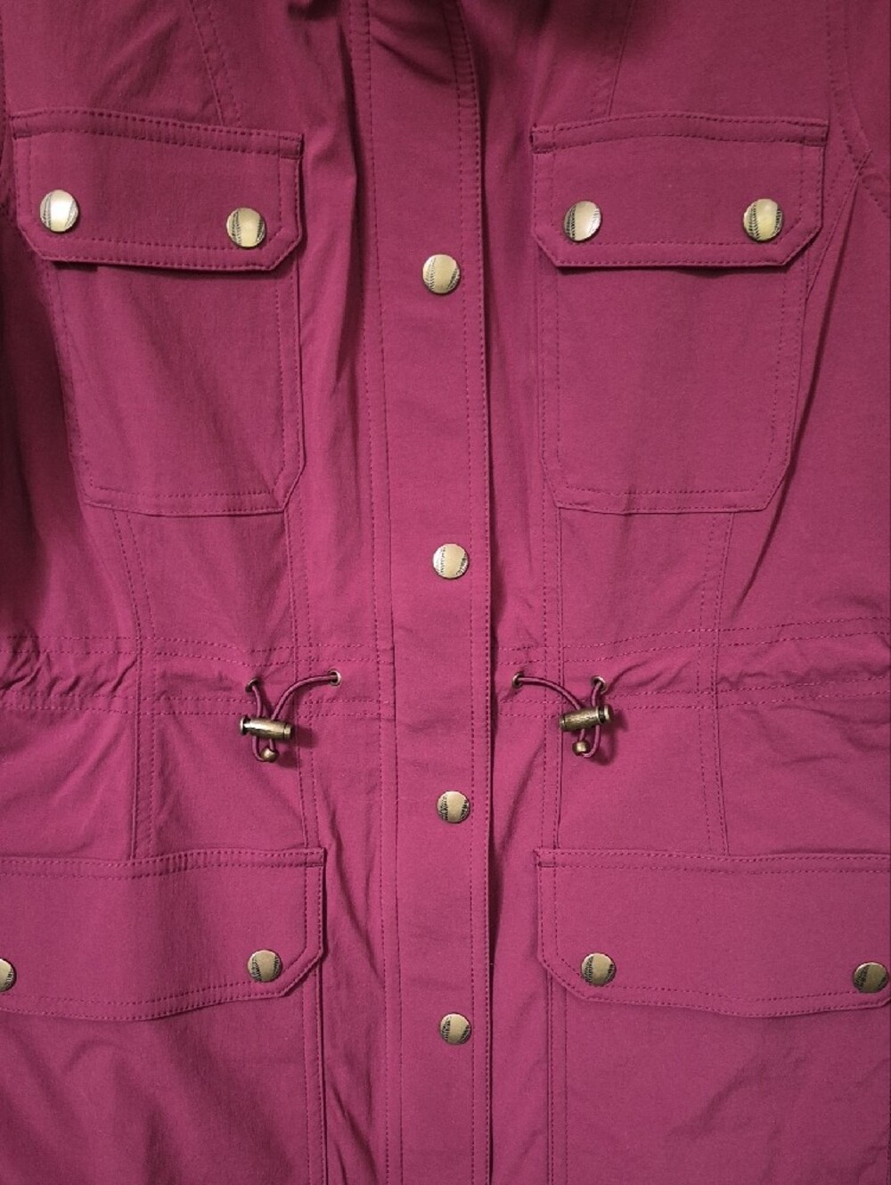 L.L. Bean Boundless Soft Shell Jacket Women's S Hooded Utility Anorak Cranberry - Picture 3 of 6